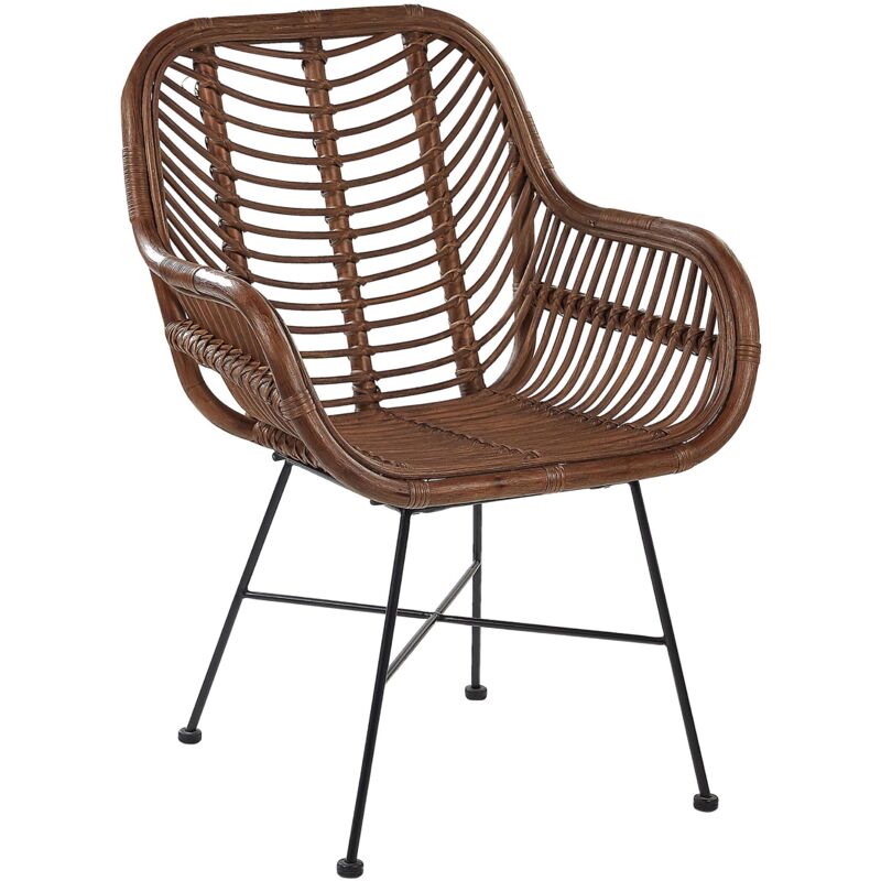 foto del prodotto sedia in rattan marrone canora