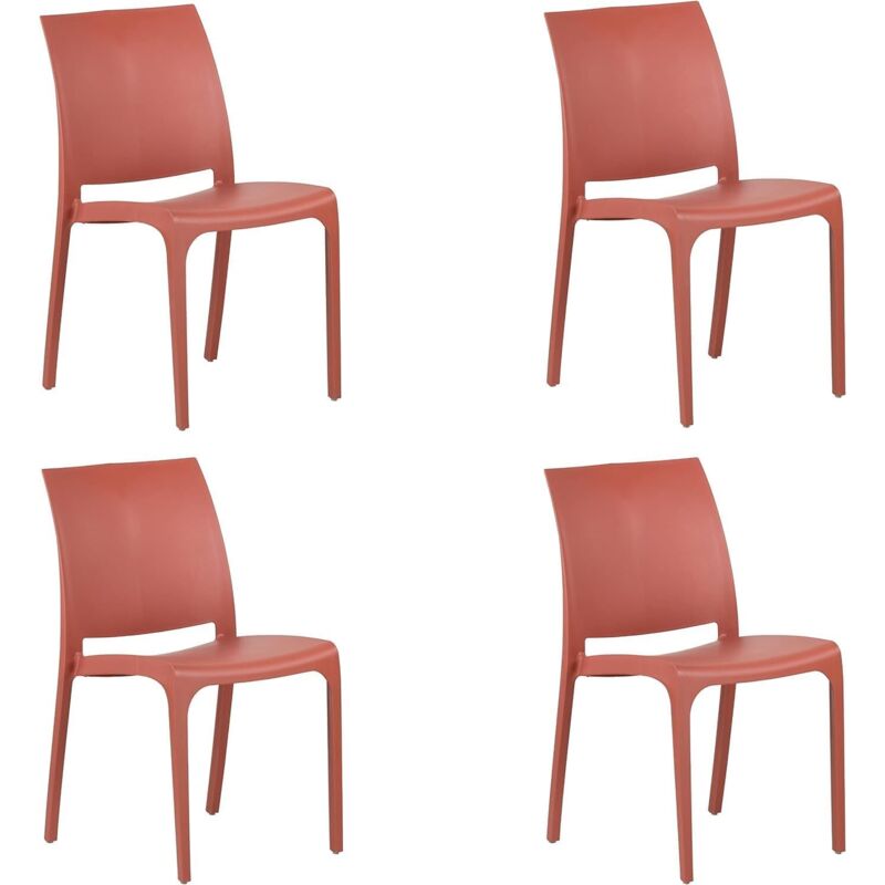 foto del prodotto sedia in resina impilabile made in italy design per interno esterno sofia rossa 4 pz