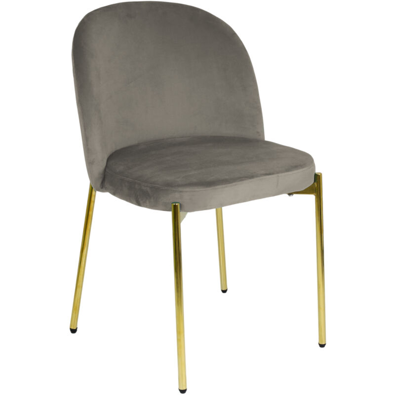 foto del prodotto sedia in velluto con gambe oro chiara sedie in metallo dorato poltroncina con seduta imbottita per sala da pranzo salotto soggiorno design moderno 1