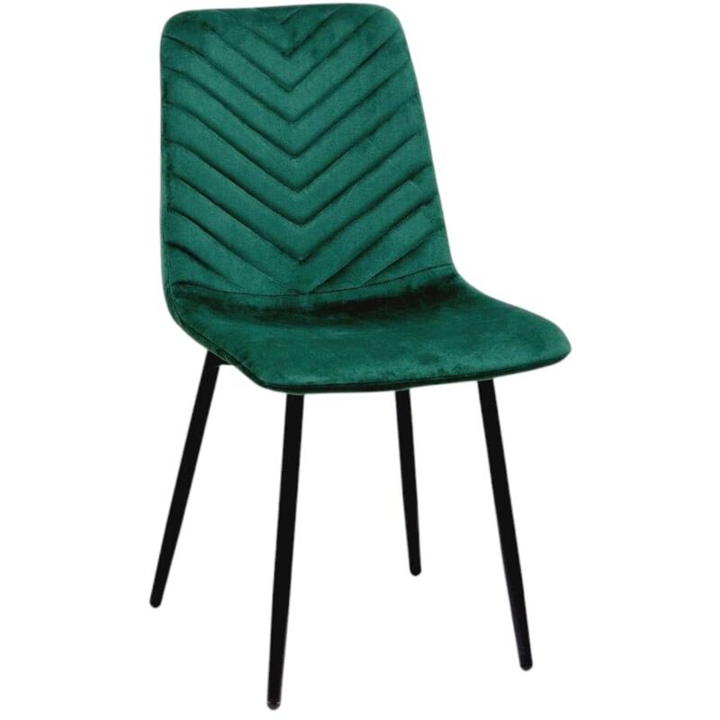 foto del prodotto sedia in velluto verde con gamba nero arrow
