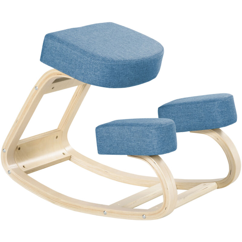 foto del prodotto sedia inginocchiatoio design ergonomico con cuscino imbottito blu vinsetto