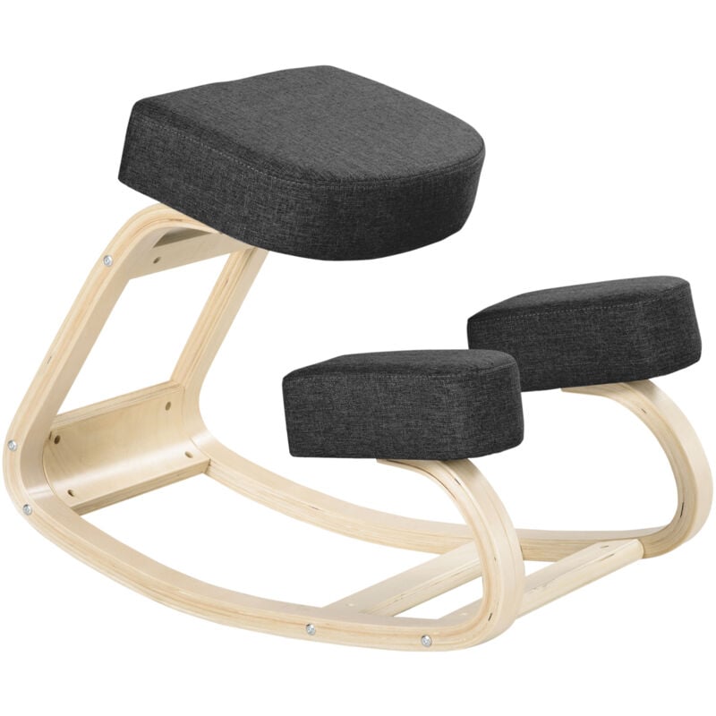foto del prodotto sedia inginocchiatoio design ergonomico con cuscino imbottito nero vinsetto
