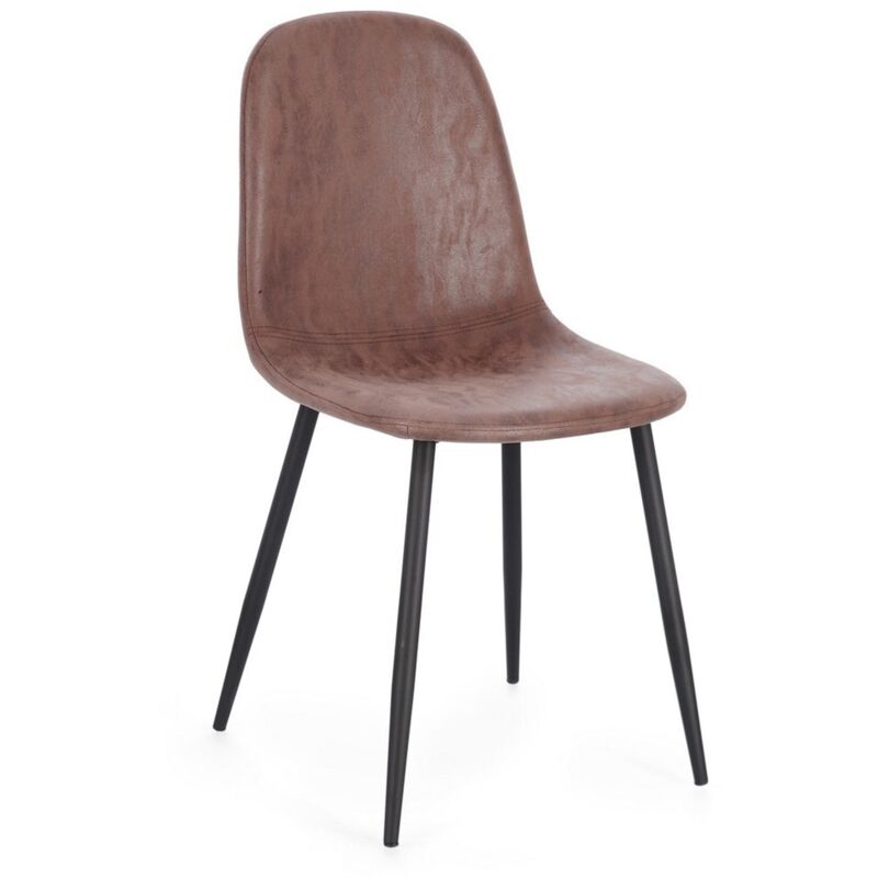 foto del prodotto sedia irelia con struttura seduta e schienale in compensato, per arredo interno 52,5 x 42,5 x h 90 cm cognac confezione da 1 pezzo