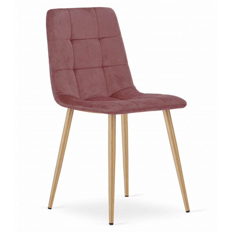 foto del prodotto sedia kara velluto rosa gambe color legno x 1