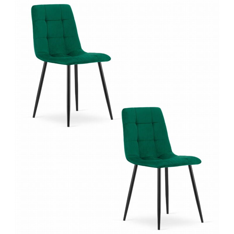 foto del prodotto sedia kara velluto verde scuro x 2
