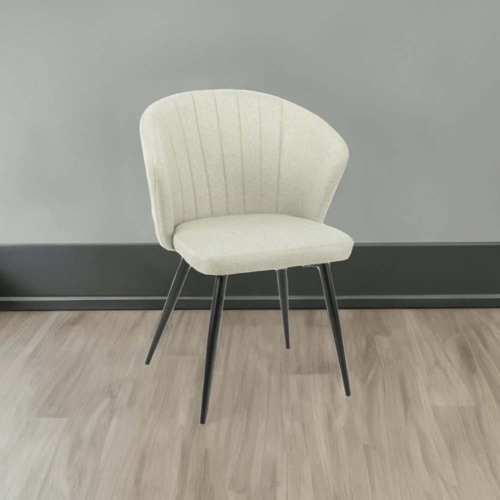 foto del prodotto sedia krid tessuto beige e piedi metallo nero
