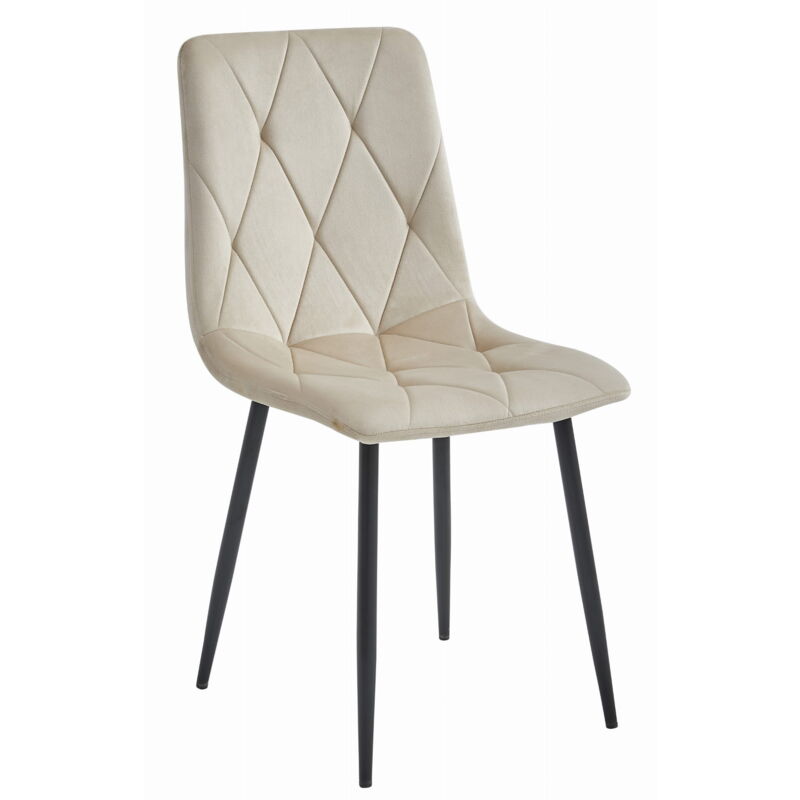 foto del prodotto sedia libra velluto beige freddo gambe nere x 1