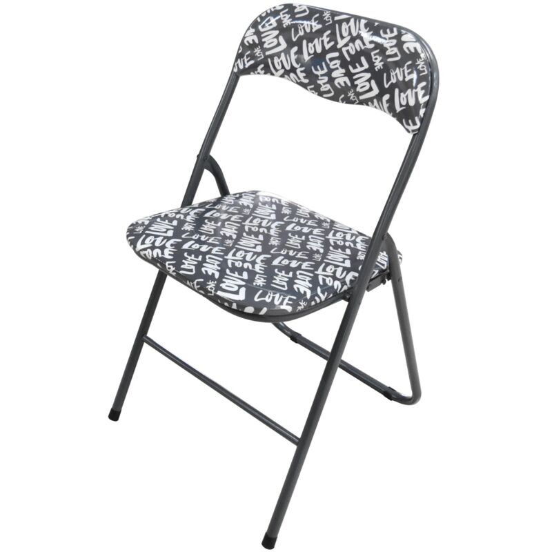 foto del prodotto sedia love pieghevole con design in colore grigio maury s