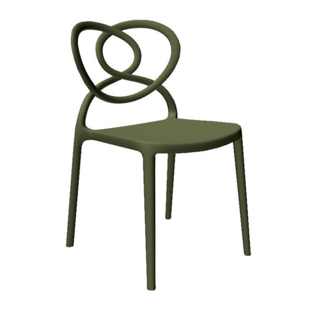 foto del prodotto sedia lovely in polipropilene verde oliva l59 x p53 x h82 cm