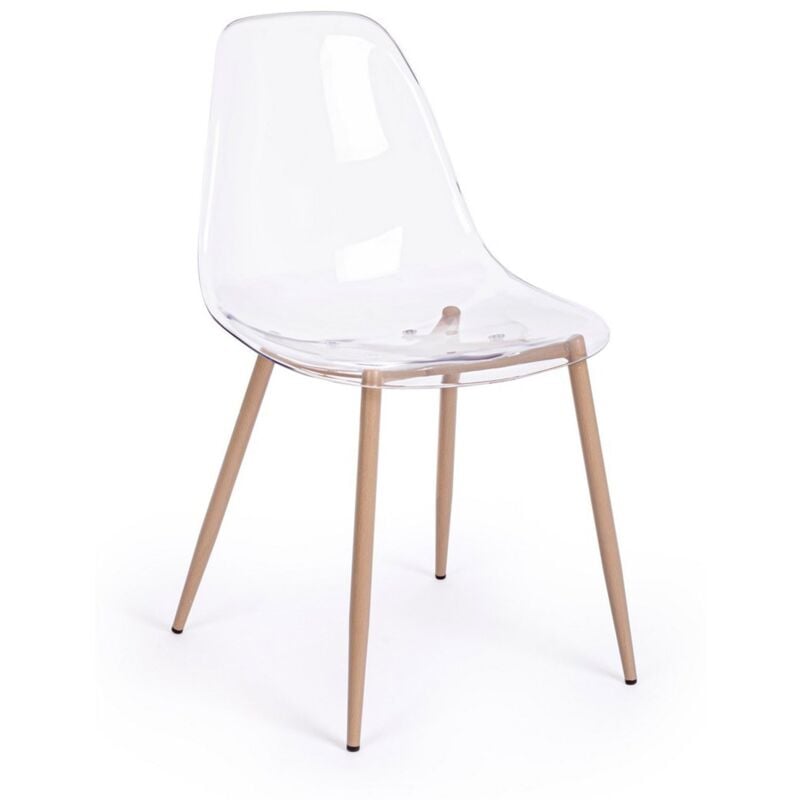 foto del prodotto sedia mandy con gambe in acciaio verniciate effetto legno naturale, per arredo interno 53 x 46 x h 82 cm nero confezione da 1 pezzo