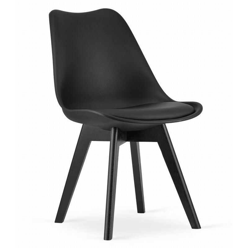 foto del prodotto sedia mark nero gambe nere x 4