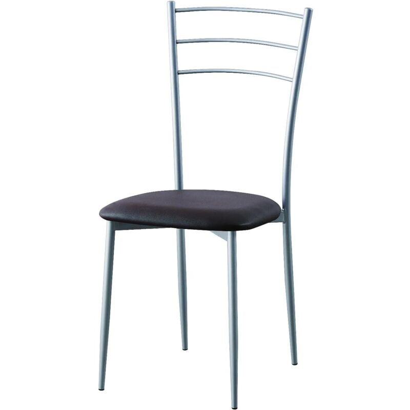 foto del prodotto sedia marrone scuro 41x48x92 cm metallo pvc