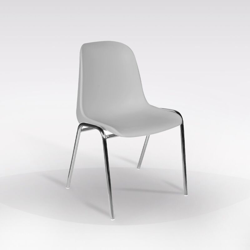 foto del prodotto sedia mod. elena in plastica grigio chiaro
