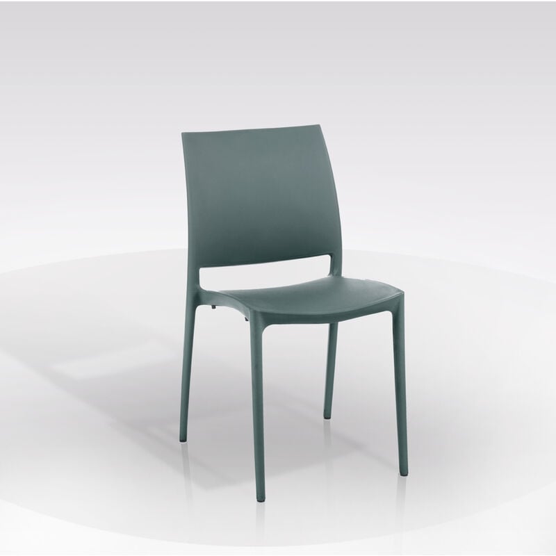 foto del prodotto sedia mod. luna in polipropilene grigio metal
