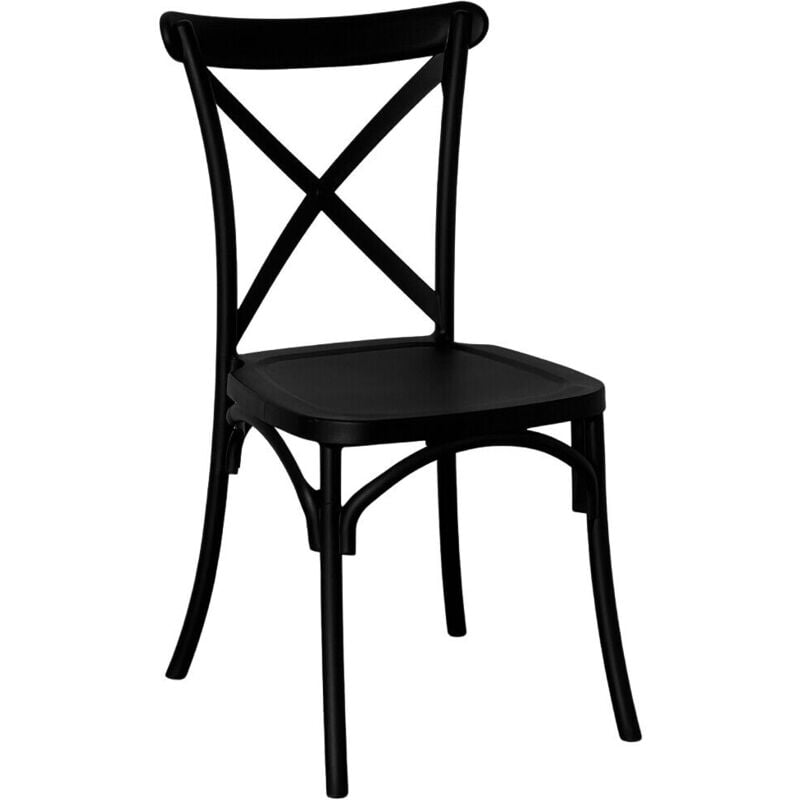 foto del prodotto sedia modello sprint in plastica polipropilene colore nero monoblocco impilabile