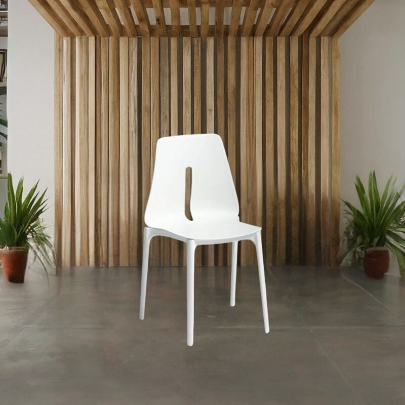 foto del prodotto sedia oblong polipropilene bianco