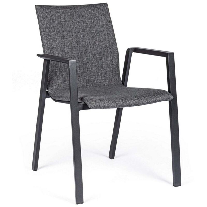 foto del prodotto sedia odeon con braccioli, struttura in alluminio, impilabile, per esterno bianco denim confezione singola