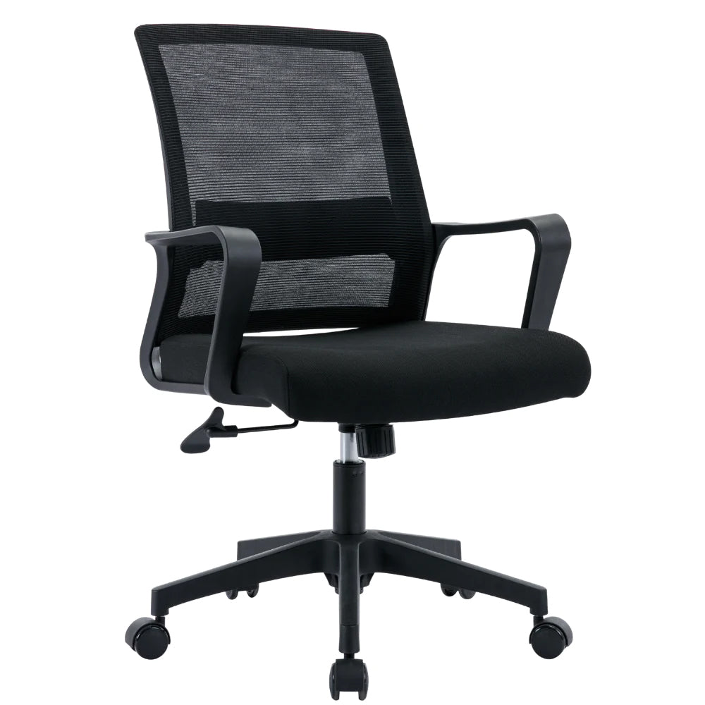 foto del prodotto sedia operativa da ufficio 45x51x94 100h cm ergonomica con supporto lombare nera