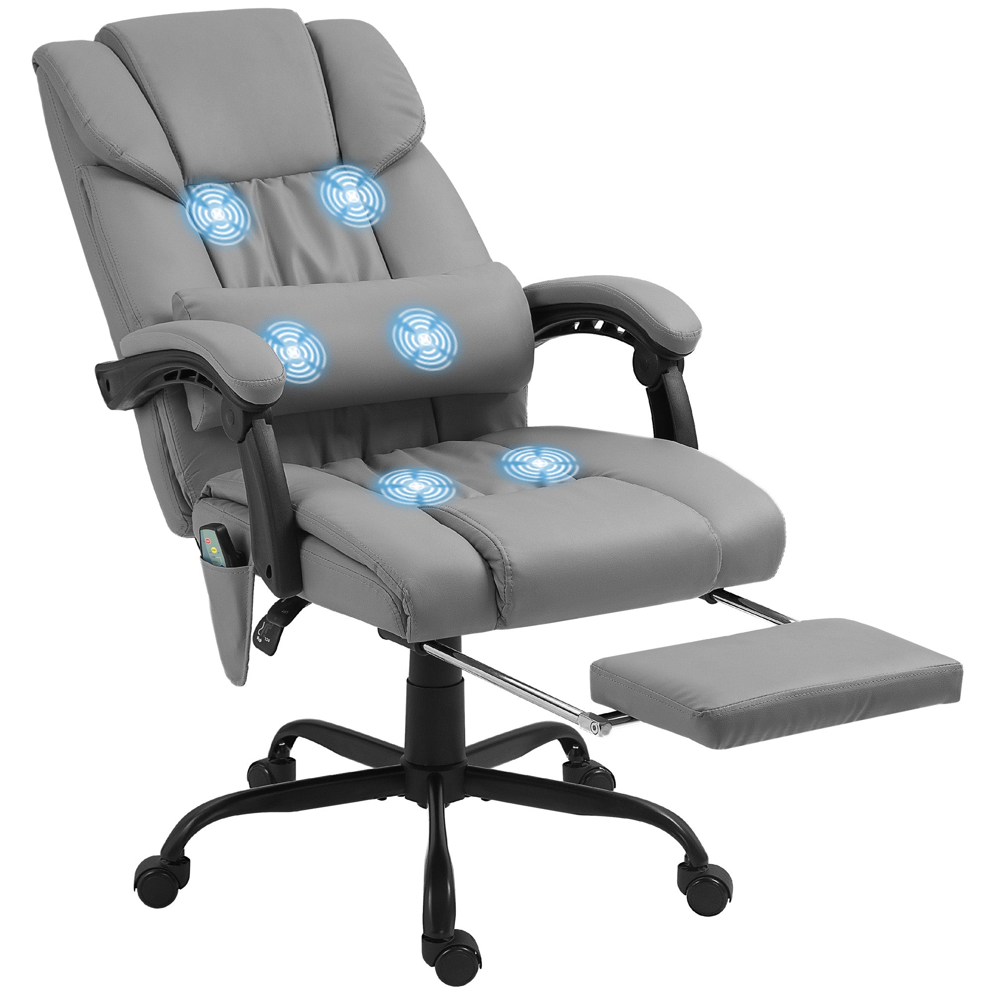 foto del prodotto sedia operativa da ufficio massaggiante e reclinabile 66x75x112 122 cm grigio