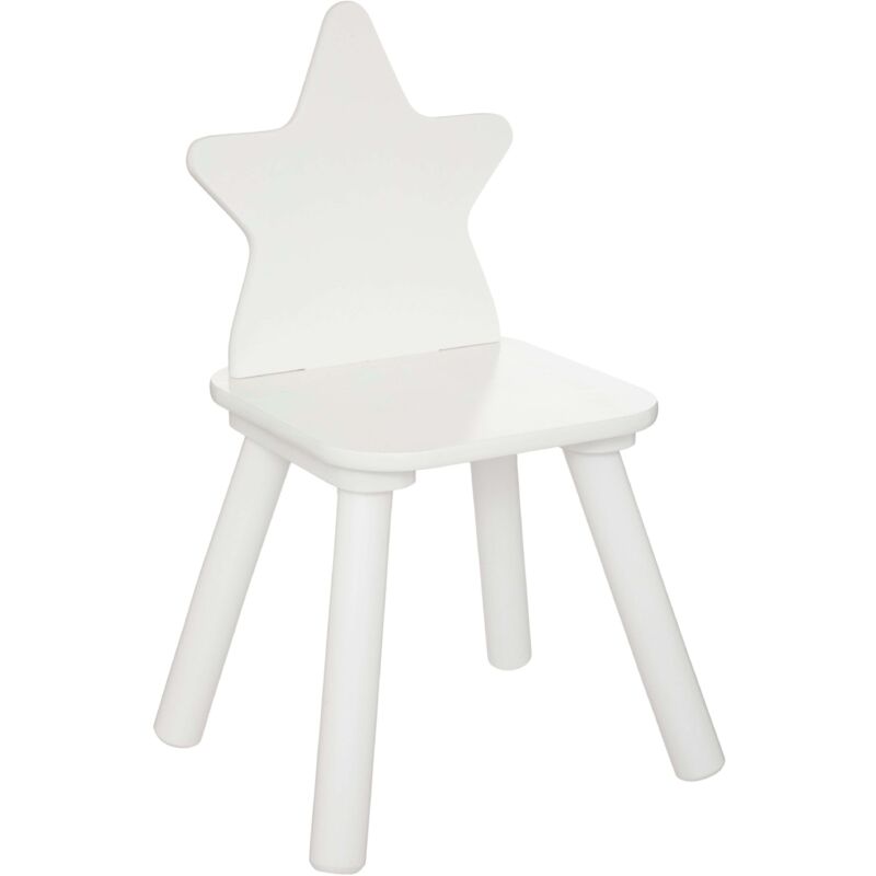 foto del prodotto sedia per bambini douceur con schienale a stella, mobili per bambini, melamina e legno, bianco