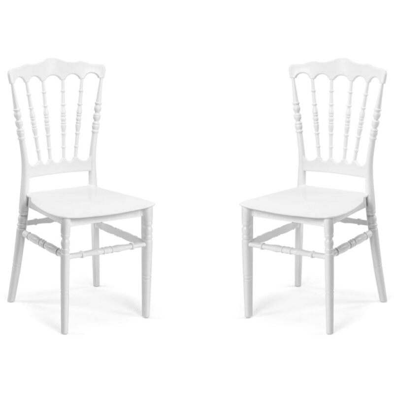 foto del prodotto sedia per interni esterni bianco - impilabile napoleone 2 sedie