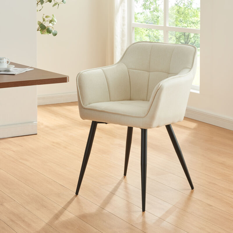 foto del prodotto sedia per sala pranzo birmingham in tessuto beige en.casa 