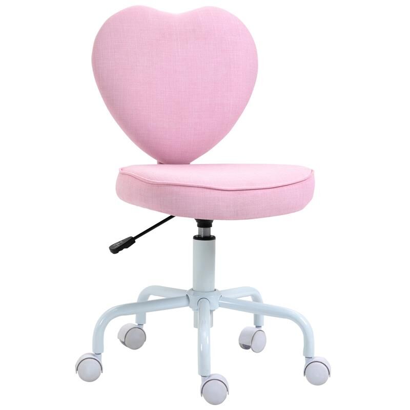 foto del prodotto sedia per scrivania cameretta a forma di cuore con 5 rotelle girevoli
