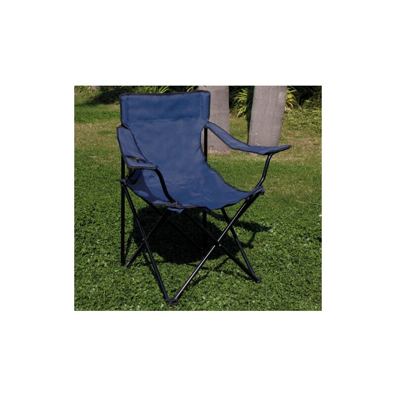 foto del prodotto sedia pieghevole da campeggio in acciaio telo in pvc blu 52x52x80 cm papillon