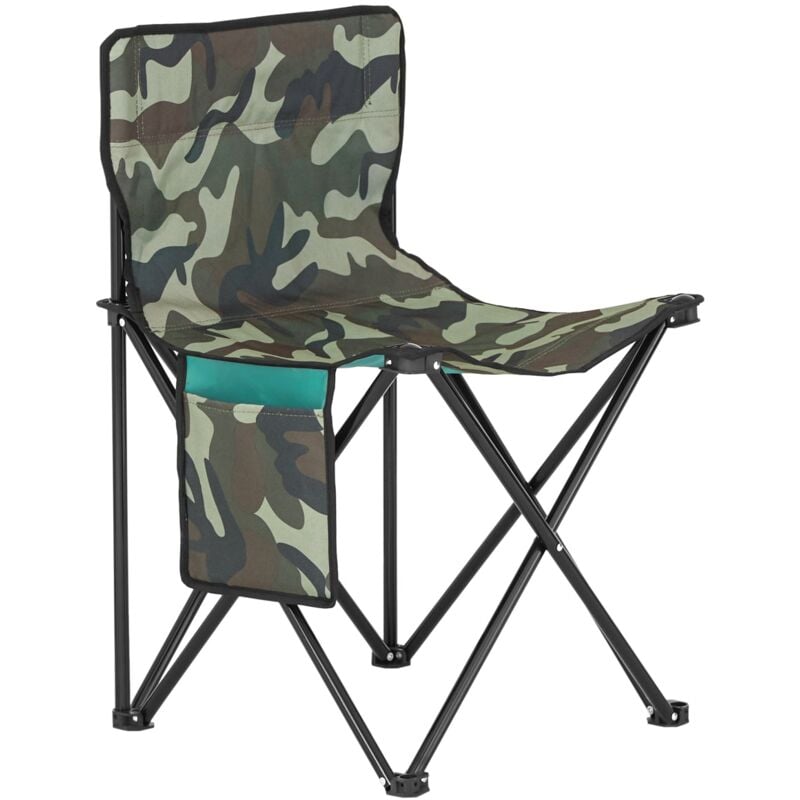 foto del prodotto sedia pieghevole da campeggio, sedia da pesca per esterno verde astratto camuffare 45x43x74 cm fst96 tn sobuy
