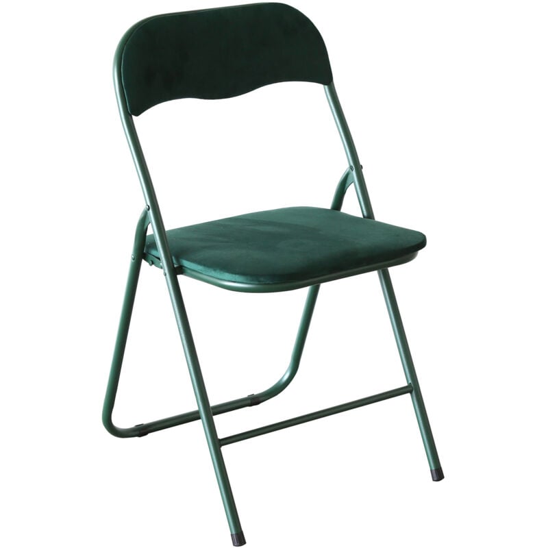 foto del prodotto sedia pieghevole imbottita in velluto velvet da interno ufficio casa resistenti ferro leggere con schienale salvaspazio portatile amanda velluto