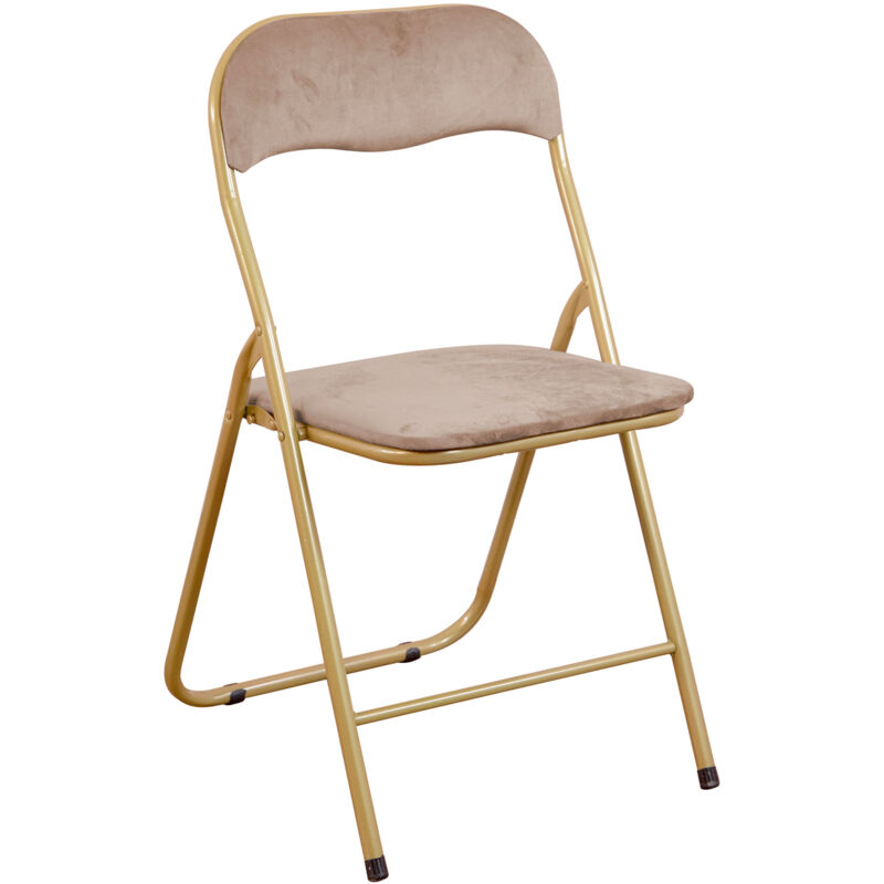 foto del prodotto sedia pieghevole imbottita in velluto velvet da interno ufficio casa resistenti ferro leggere con schienale salvaspazio portatile cynthia velluto