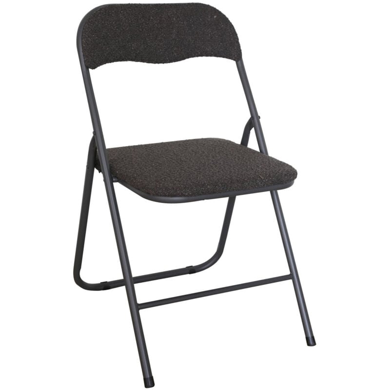 foto del prodotto sedia pieghevole imbottita teddy in tessuto bouclè da interno ufficio casa resistenti ferro leggere colorate comode con schienale salvaspazio