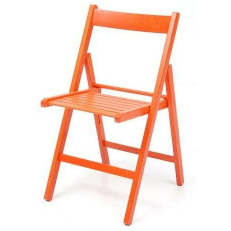 foto del prodotto sedia pieghevole in legno colore arancio penelope