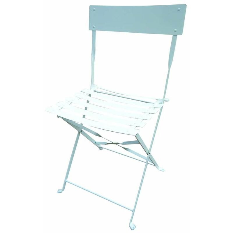 foto del prodotto sedia pieghevole in metallo bianca 45x45xh82cm