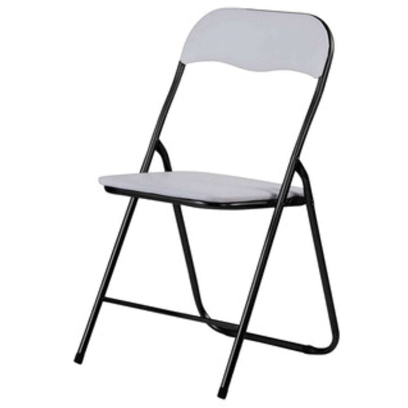 foto del prodotto sedia pieghevole polo nero/bianco - 6 pezzi