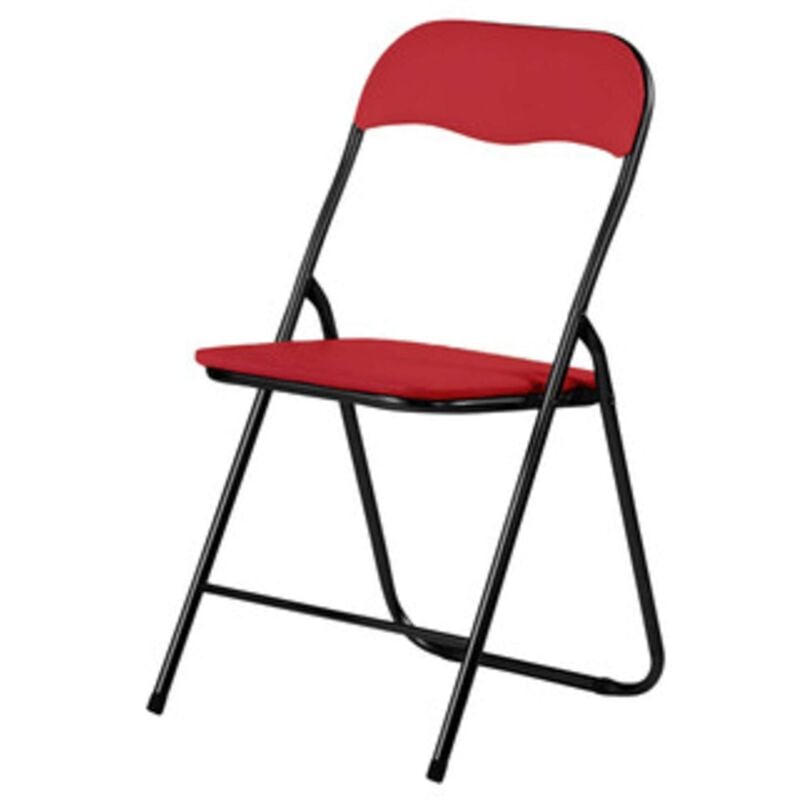 foto del prodotto sedia pieghevole polo nero rosso 6 pezzi