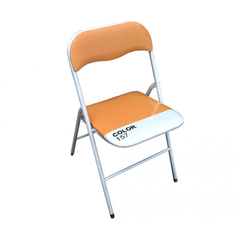 foto del prodotto sedia pieghevole salvaspazio in acciaio,pvc cm 44x45x79 slim colore arancione
