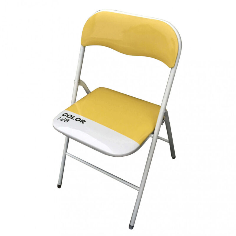 foto del prodotto sedia pieghevole salvaspazio in acciaio,pvc cm 44x45x79 slim colore giallo