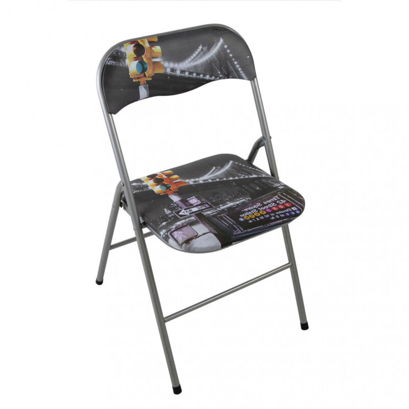 foto del prodotto sedia pieghevole salvaspazio in acciaio,pvc cm 44x45x79 slim colore multicolor