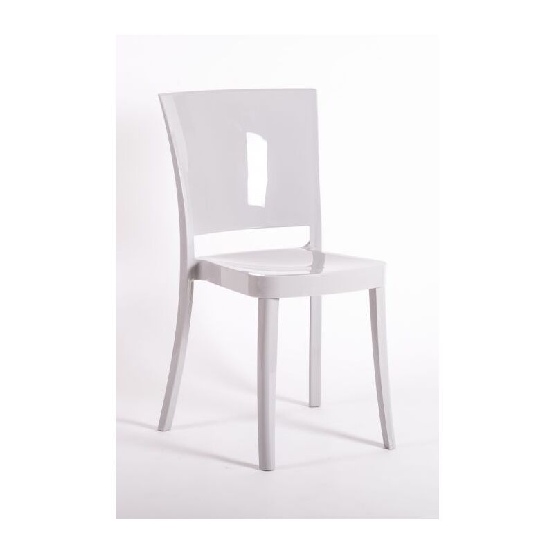 foto del prodotto sedia policarbonato grigio silver extralucido lucienne opzioni 2 scelta