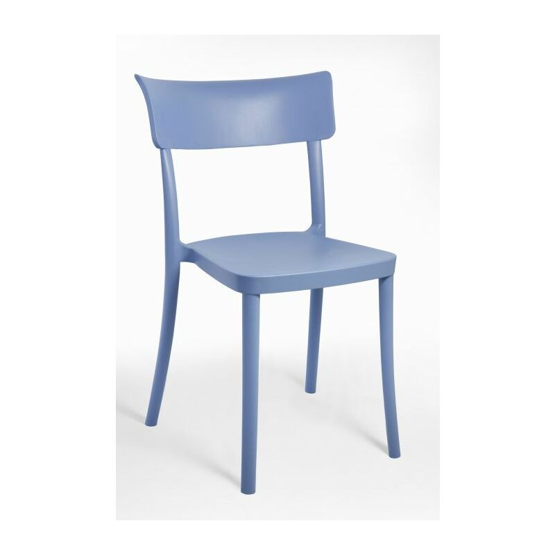foto del prodotto sedia polipropilene colorata design moderno, da esterno, sala da pranzo, cucina e bar impilabile saretina 9 colori colore azzurro jeans,