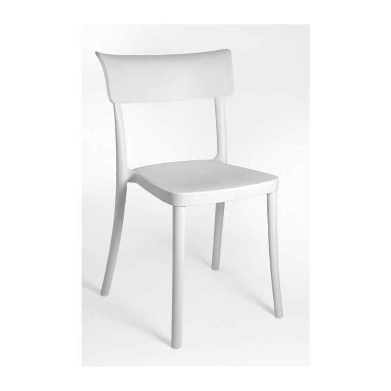 foto del prodotto sedia polipropilene colorata design moderno, da esterno, sala da pranzo, cucina e bar impilabile saretina 9 colori colore bianco, opzioni 1 