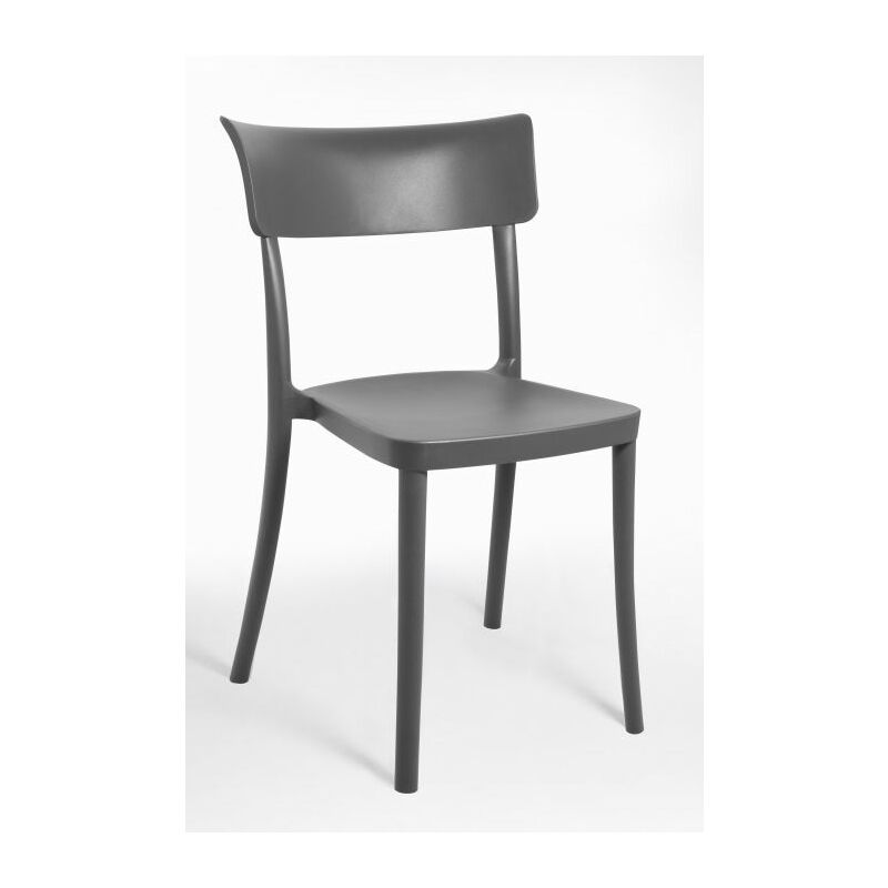foto del prodotto sedia polipropilene colorata design moderno, da esterno, sala da pranzo, cucina e bar impilabile saretina 9 colori colore grigio ardesia,