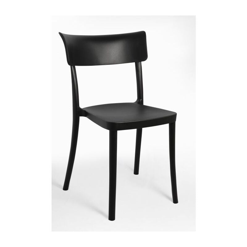 foto del prodotto sedia polipropilene colorata design moderno, da esterno, sala da pranzo, cucina e bar impilabile saretina 9 colori colore nero, opzioni 1 