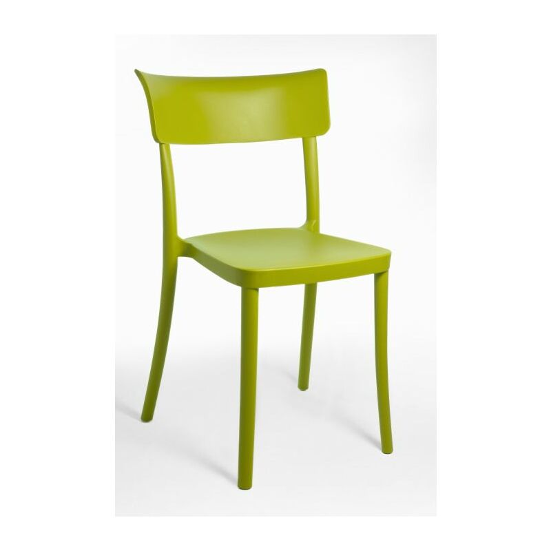 foto del prodotto sedia polipropilene colorata design moderno, da esterno, sala da pranzo, cucina e bar impilabile saretina 9 colori colore verde salice, opzioni