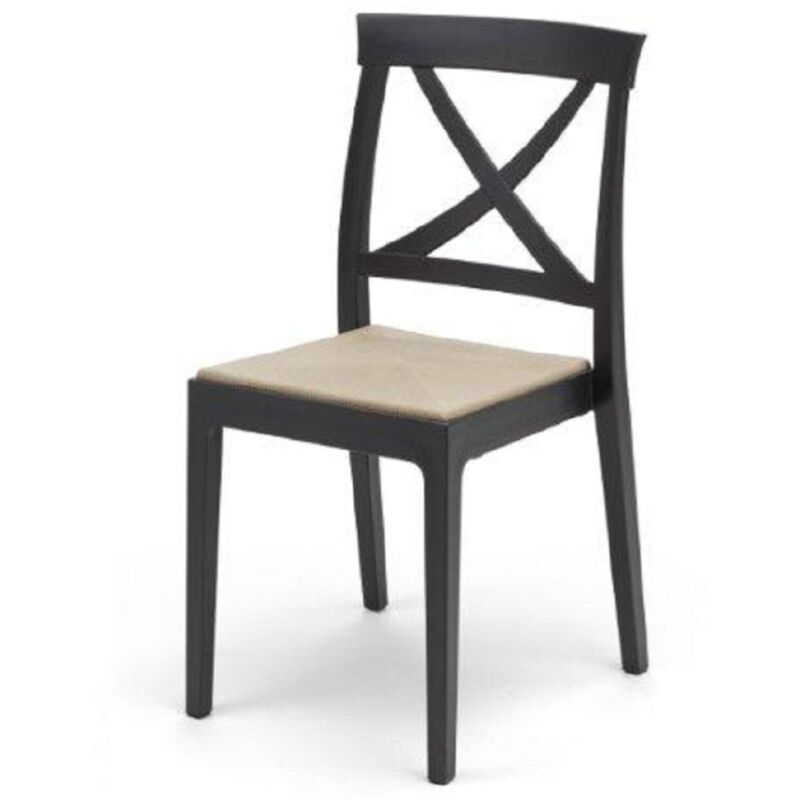 foto del prodotto sedia polipropilene impilabile per uso interno ed esterno artemide antracite set da 2