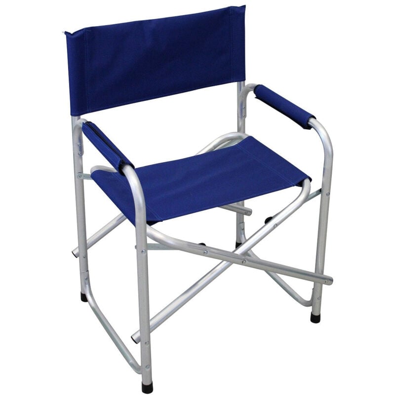 foto del prodotto sedia poltrona chiudibile da campeggio in alluminio con braccioli reck - blue