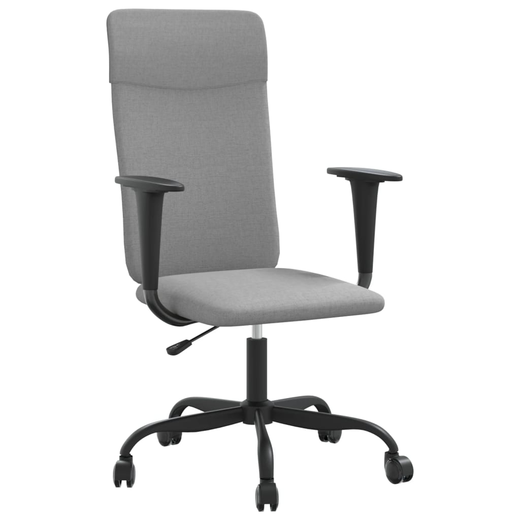 foto del prodotto sedia poltrona computer seduta da ufficio studio regolabile in altezza tessuto grigio chiaro 02 0024068