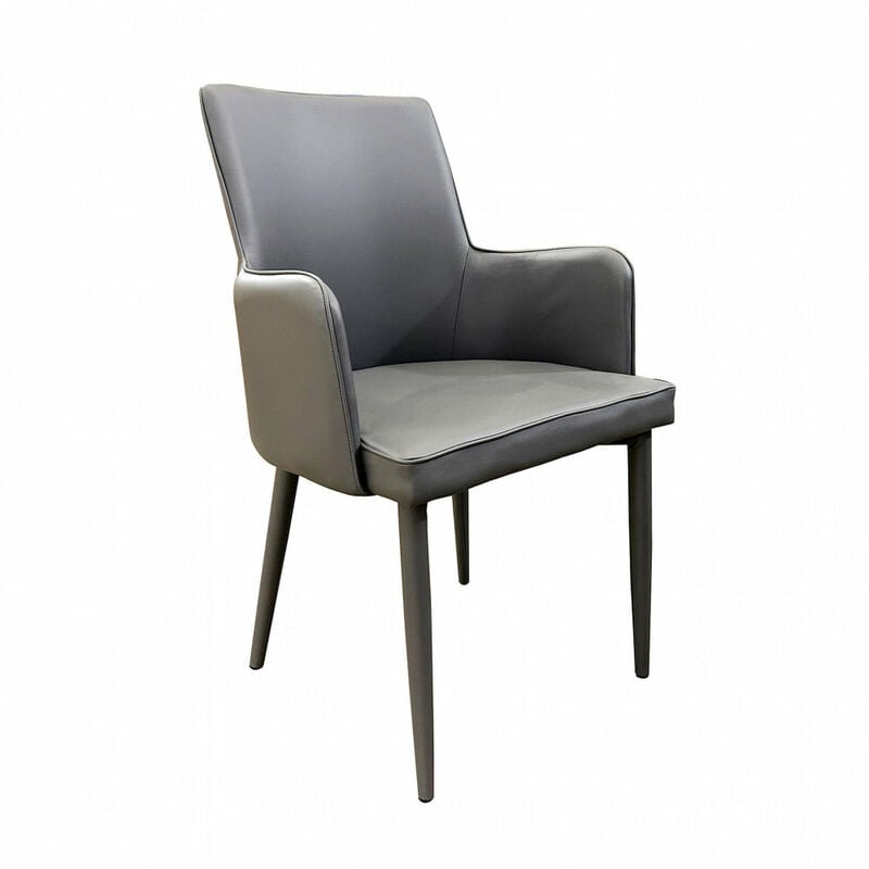 foto del prodotto sedia poltrona da interno in ecopelle con seduta imbottita francy darkgrey