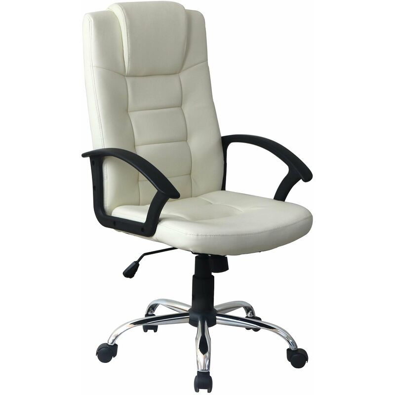 foto del prodotto sedia poltrona direzionale da ufficio con braccioli e ruote beige hw58631be